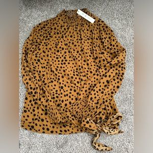 Polka dot/cheetah print Women’s Top - NWT